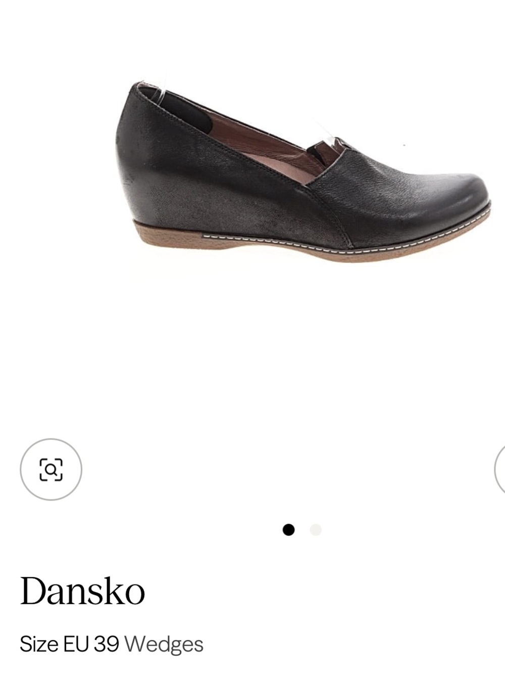 Dansko “Liliana” Black Leather hidden Wedge Slip-On shoe - NEVER WORN size 39/8